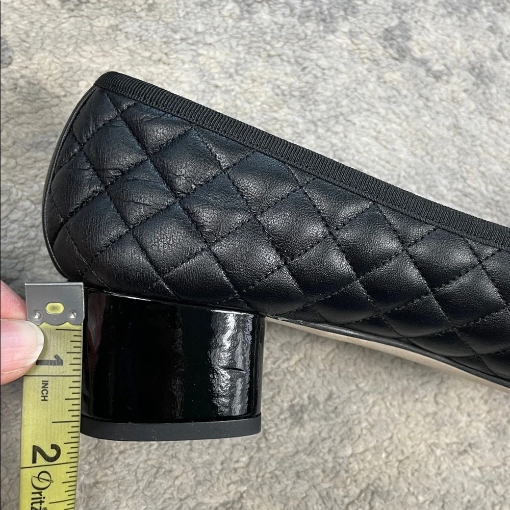 Paul Mayer Attitudes Titou Cap Toe Pump Black Quilted Leather Sz 10